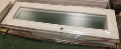 6x Laminated Door panels - Light white wood effect - Glazed - 1965 x 585 x 33