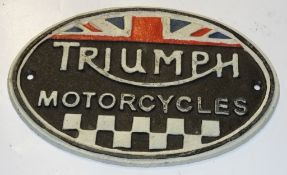 Cast Motorcycle sign - Triumph Motorcycle