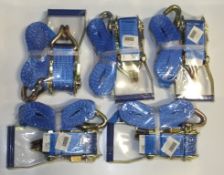 5x Rachet & Straps - 4M x 50mm x 5000kg - blue