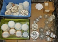 Crockery - saucers, bowls, jugs, pepper shakers