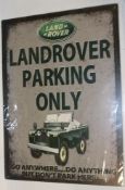 Tin Sign - Land Rover Parking Only
