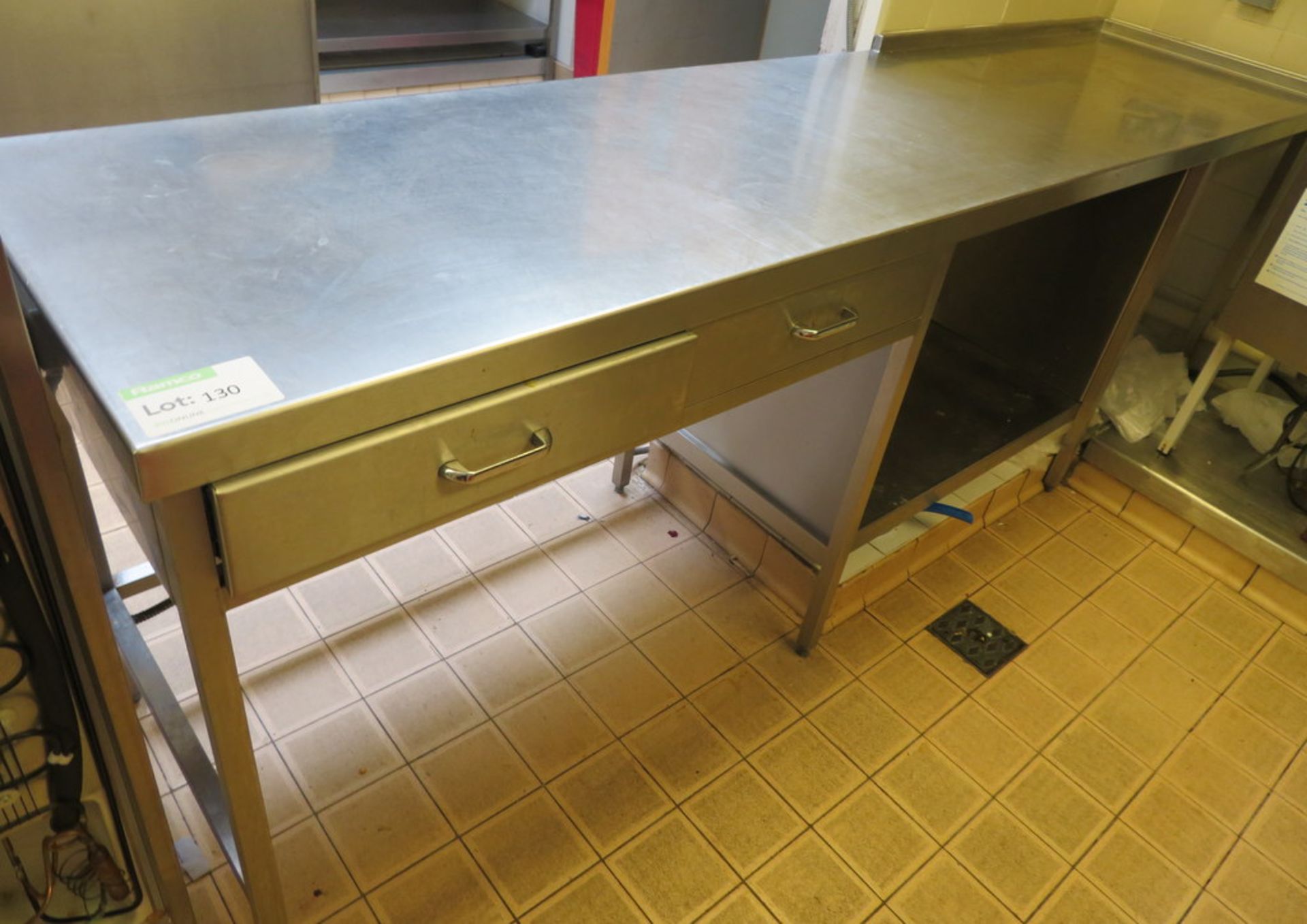 LARGE STAINLESS STEEL PREP TABLE