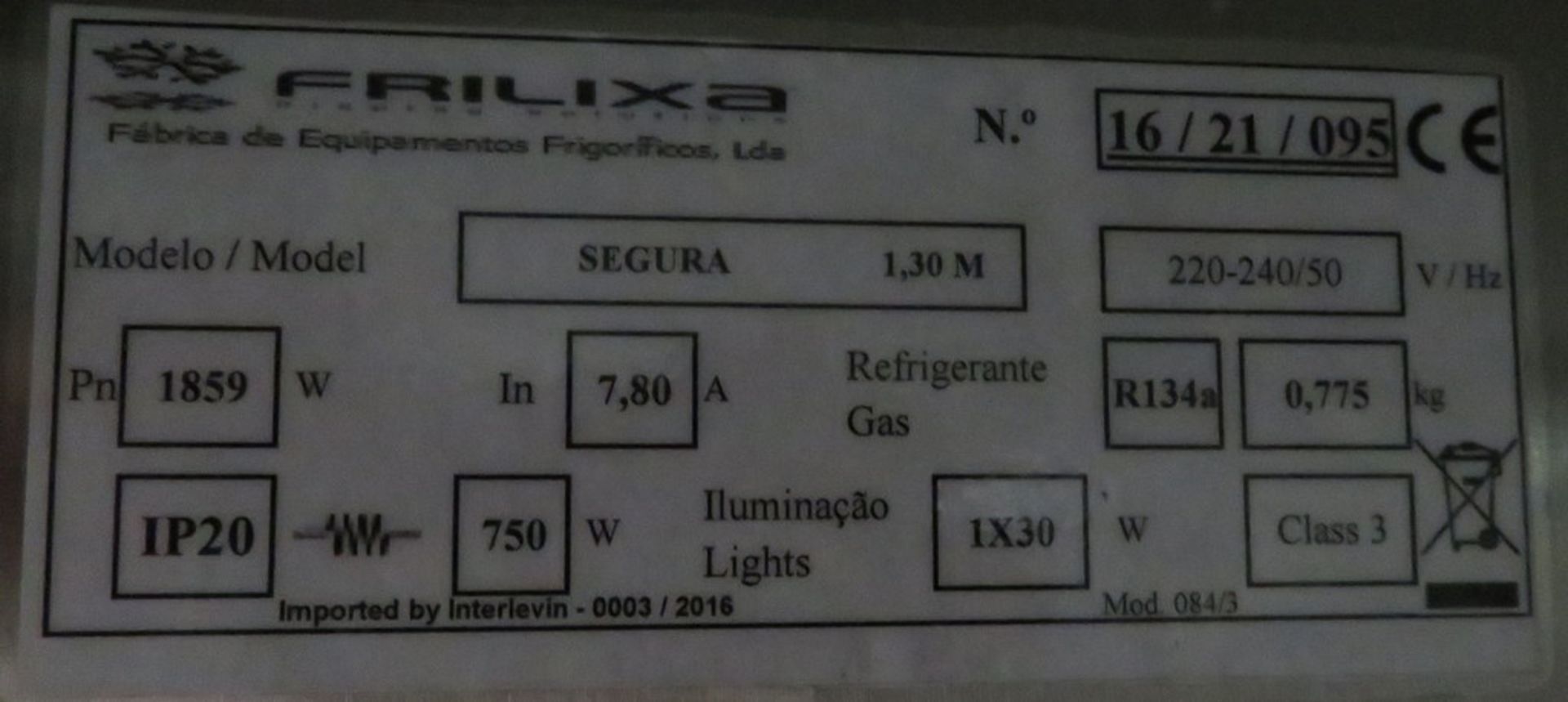 FRILIXA MODEL SEGURA 1.30M REFRIGERATED DISPLAY UNIT - Image 3 of 3