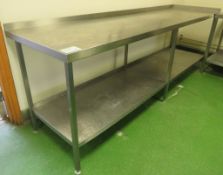 LARGE STAINLESS STEEL CORNER PREP TABLE