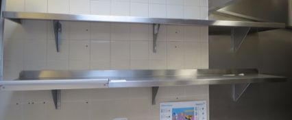 PAIR OF STAINLESS STEEL SHELVES