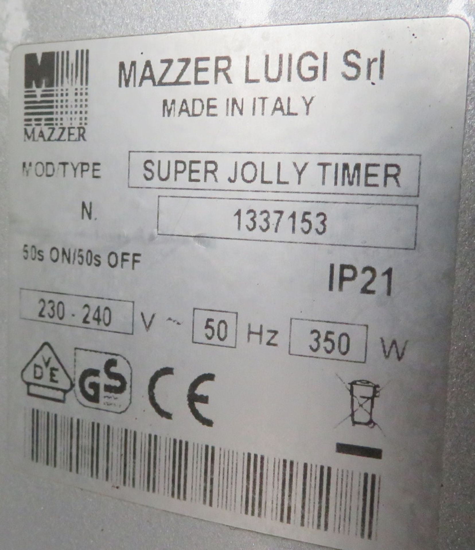 MAZZER LUIGI SUPER JOLLY TIMER COFFEE GRINDER - Image 3 of 3