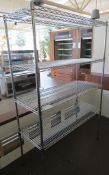 METAL WIRE FOUR-TIER SHELF UNIT