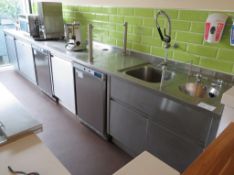 STAINLESS STEEL BUILT-IN KITCHEN PREP AND WASHDOWN STATION