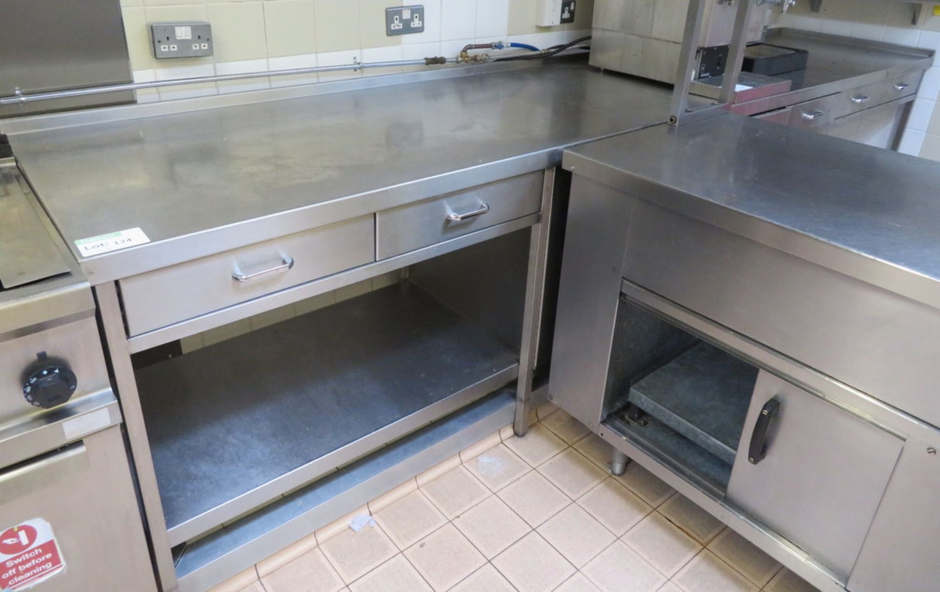 LARGE STAINLESS STEEL PREP TABLE
