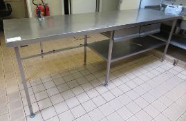 LARGE STAINLESS STEEL PREP TABLE