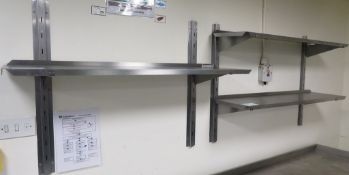 5 X MOFFAT STAINLESS STEEL WALL MOUNTED SHELVES