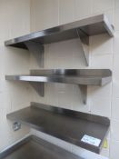 SET OF 3 X STAINLESS STEEL SHELVES