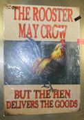 Tin Sign 700 x 500 - The Rooster May Crow