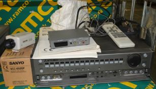 Mitsubishi Digital Recorder DX-LT2500, Sanyo VCC-6585P Colour CCD Camera, Remote, Manual,