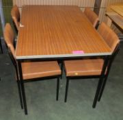 Dining table - 1220 x 760, 4 chairs