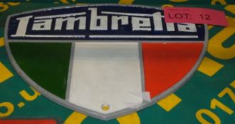 Cast Motorcycle sign - Lambretta