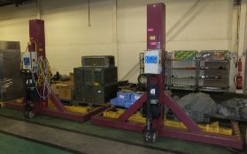 2x Mohawk 22,000 LBS vehicle lifts - model MP 24 2 48 T AF PC - PLEASE NOTE A £10 LOADING