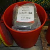 Fentex Geneal Purpose Spill kit in plastic bin