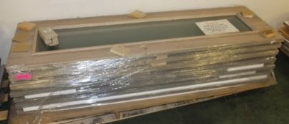 Laminated Door panels - Light wood effect - Glazed - 1965 x 585 x 33