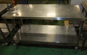 Mobile Stainless Steel Worktable 1500 x 650 with Can opener & under shelf