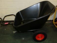 Large wheelbarrow with towing bar