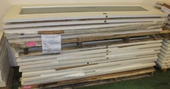 Laminated Door panels - Light white wood effect - Glazed - 1965 x 585 x 33