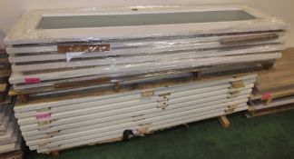 Laminated Door panels - Light white wood effect - Glazed - 1962 x 585 x 33