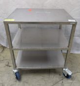 Stainless Steel Mobile Bench, 70x52x82cm (LxDxH)