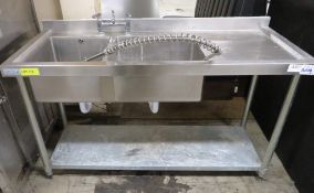 Double Basin Stainless Steel Sink Unit 150x60x90 (LxWxH)