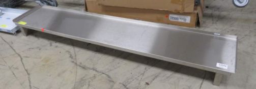 Stainless Steel Table Top Shelf, 200x37x18cm (LxDxH)