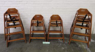 6x  Restaurant Wooden High Chairs - Stackable - 50 x 50 x 78cm (WxDxH)