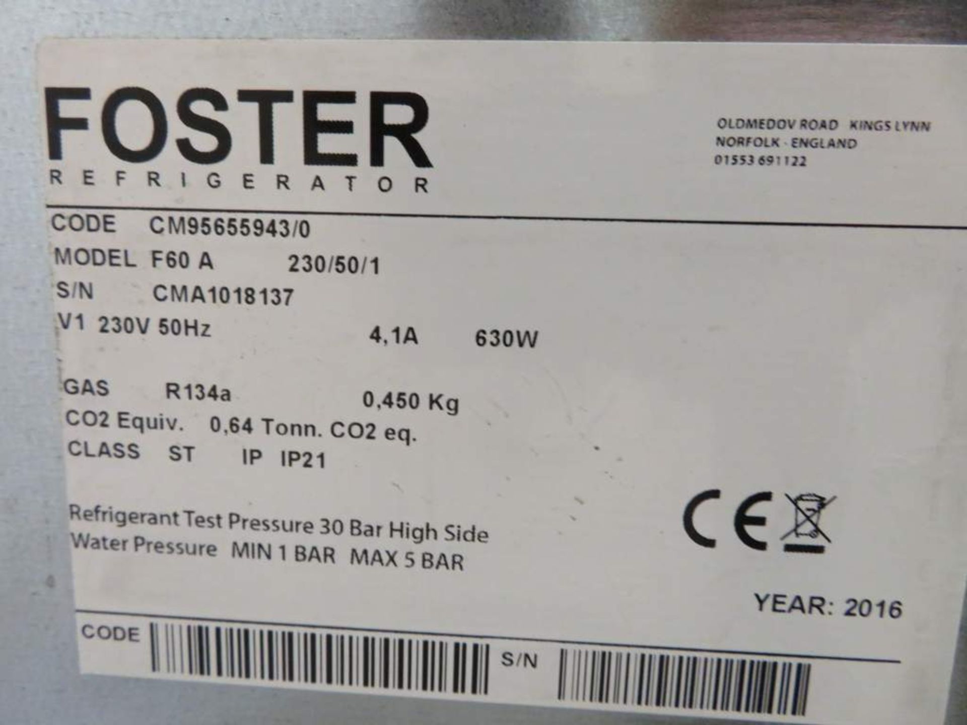 Foster, F60A, Ice Machine 70x52x88cm (LxDxH) - Image 9 of 10