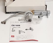 Laufen 3.1132.1.004.111.1 Twin Prime single Lever Basin Mixer Tap With Pop Up Waste Chrome