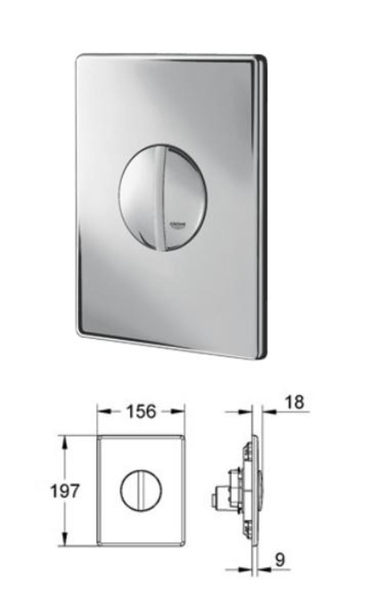 Grohe 38671 Tenso Toilet Flush Plate Chrome - Image 2 of 2