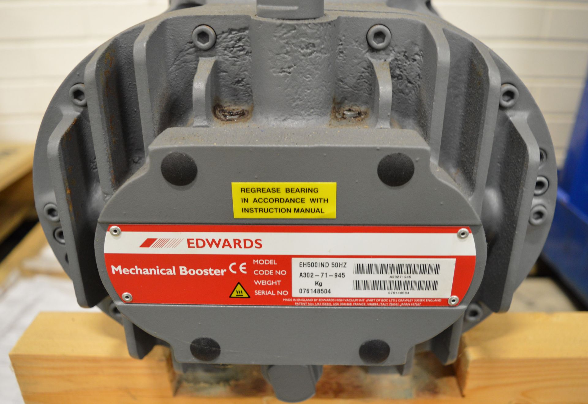 Edwards EH500 IND 50 HZ Mechanical Booster. - Image 2 of 3