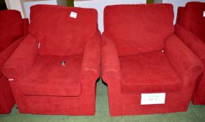 2x Red Easy Chairs.