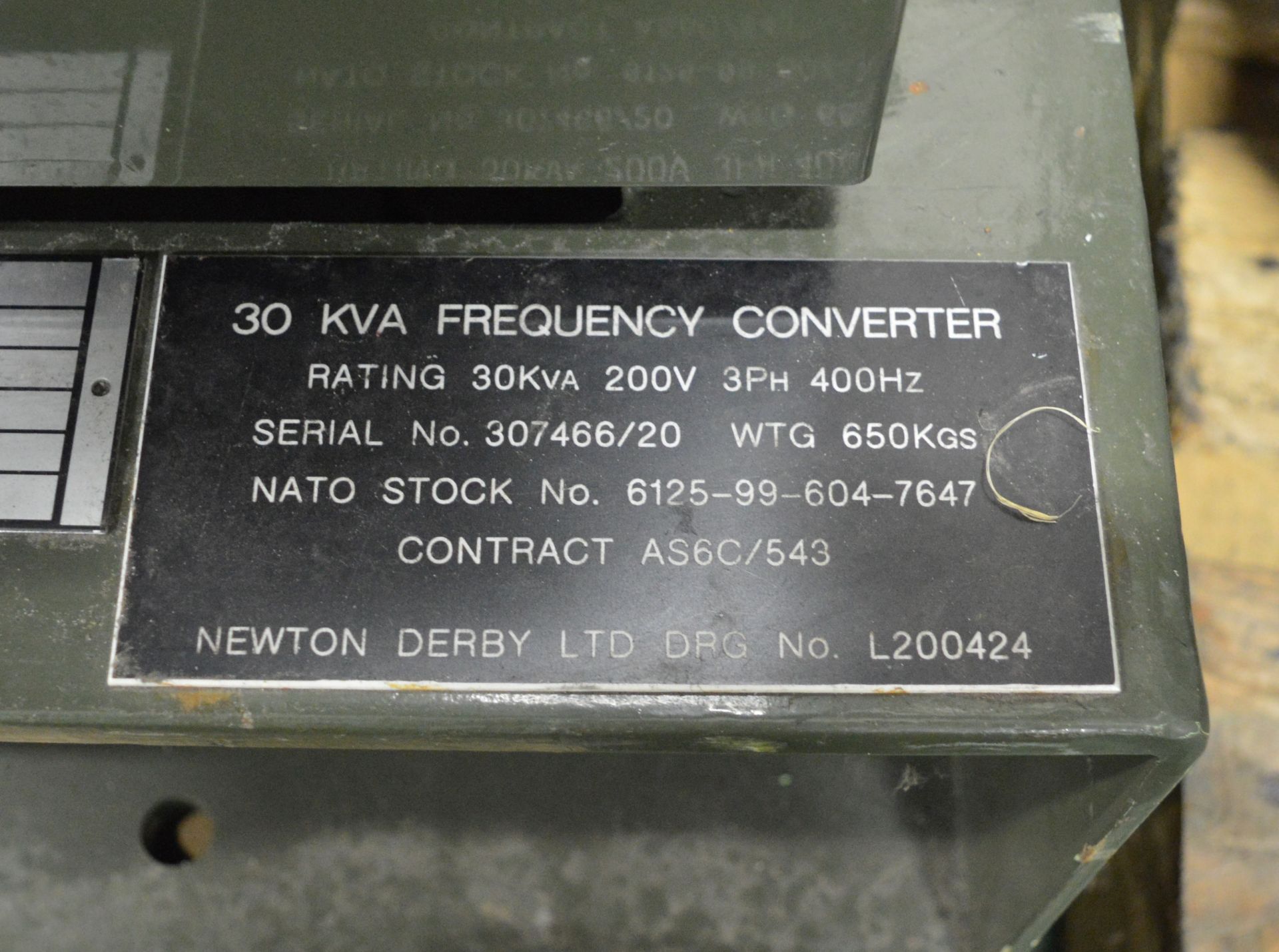 Newton Derby Ltd 30kva Converter F9113. - Image 2 of 3