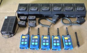 5x Niros 1012 Radios & Charger with 5 Spare Batteries.