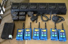 6x Niros 1012 Radios & Charger with 5 Spare Batteries.