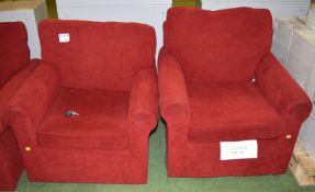 2x Red Easy Chairs.