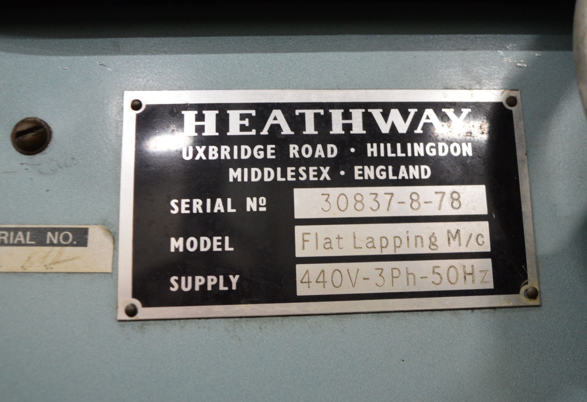 Flat Lapping Machine, Heathway. - Image 2 of 2