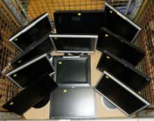 12x Flat screen monitors - HP, Samsung