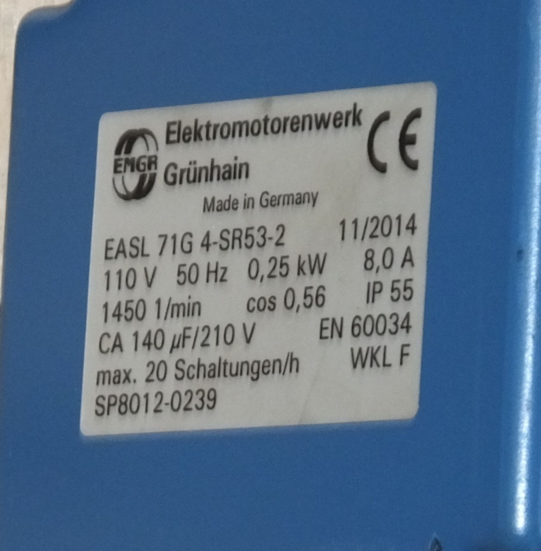 Electric Pump Unit - EMGR - EASL 71G 4-SR53-2 - 110V - Image 3 of 3