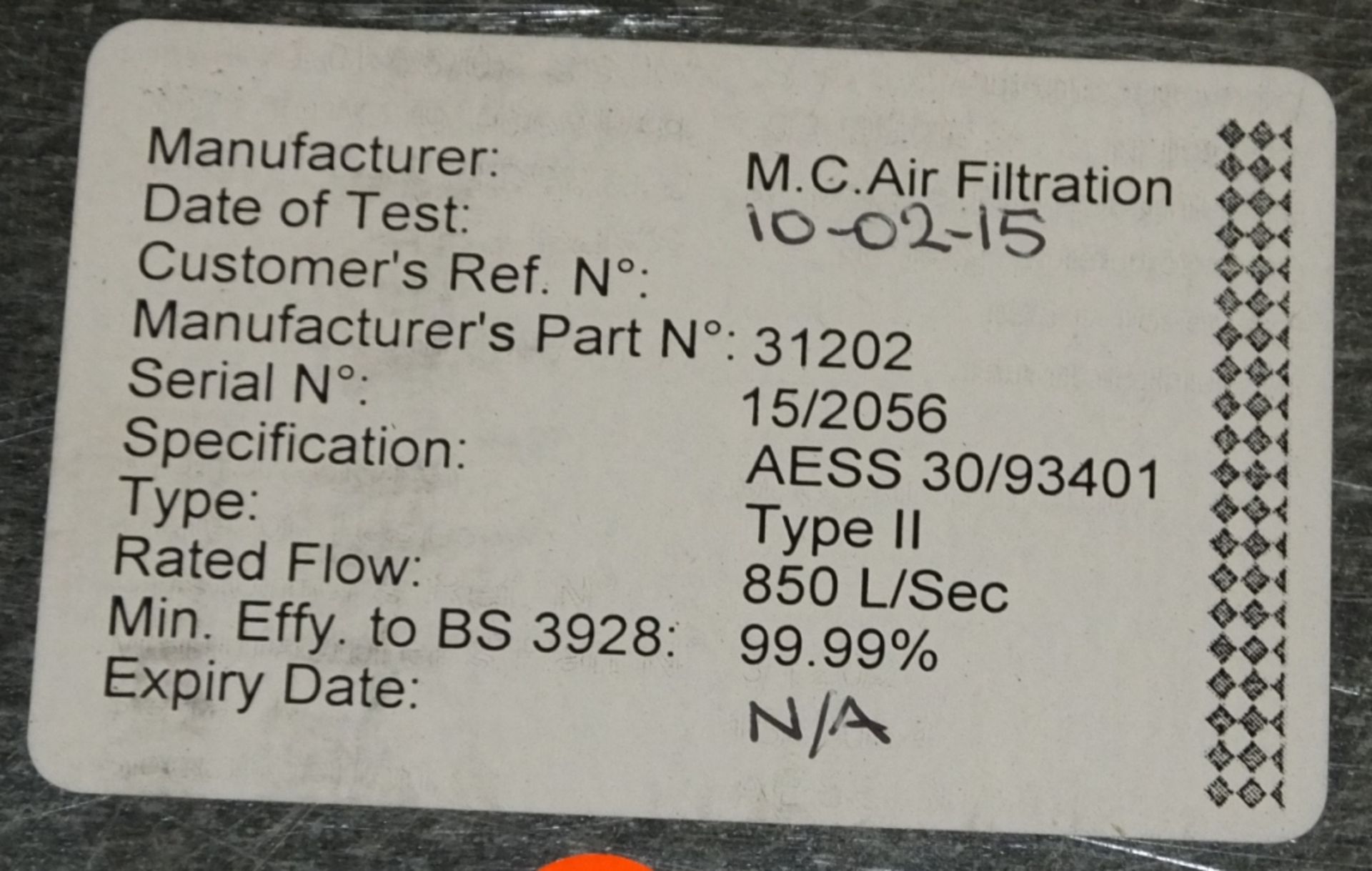 4x MC Air Filtration Air Elements - type II - AESS 30-93401 - Image 3 of 3
