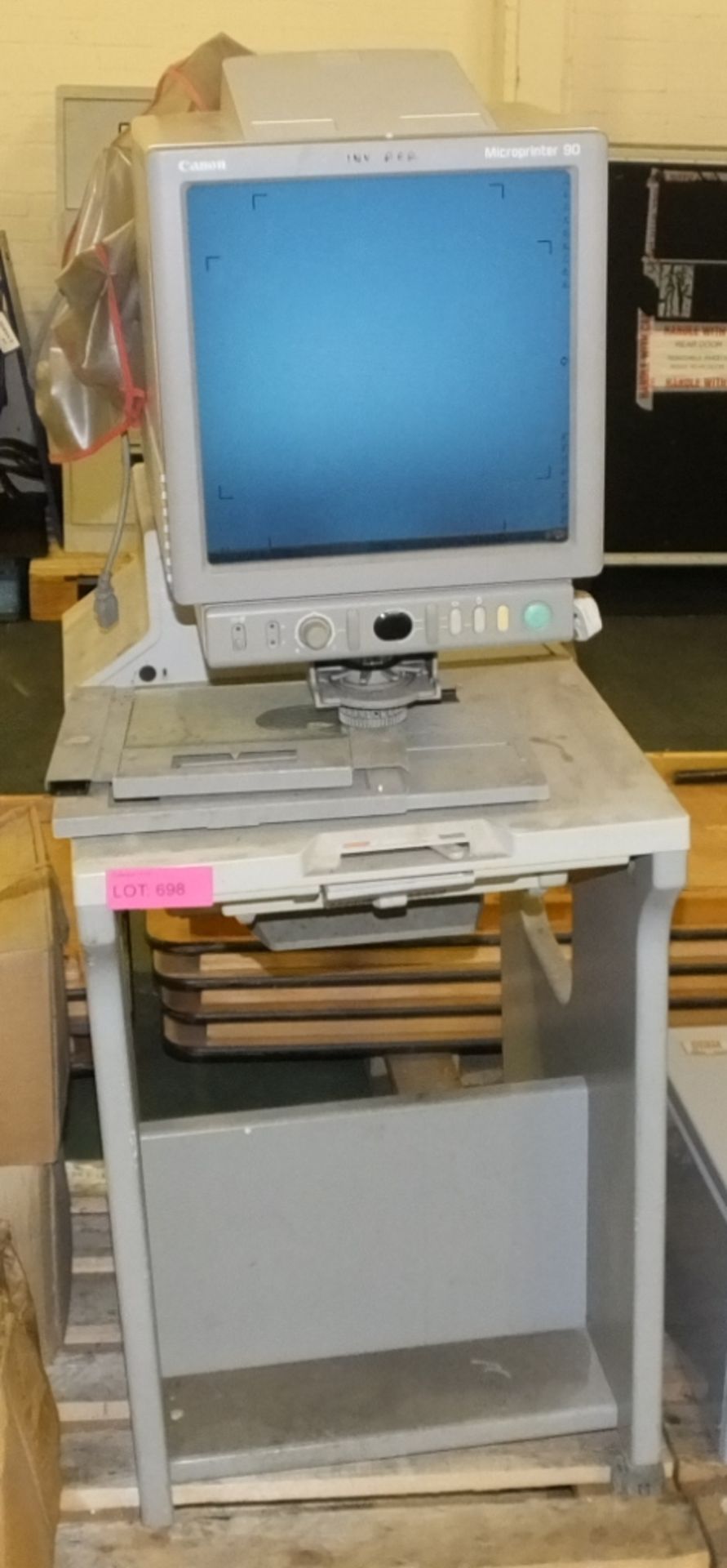 Canon MicroPrinter 90 MIcrofische reader on stand