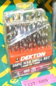 Dekton 25pc HSS Drill set - 1.0mm - 13mm