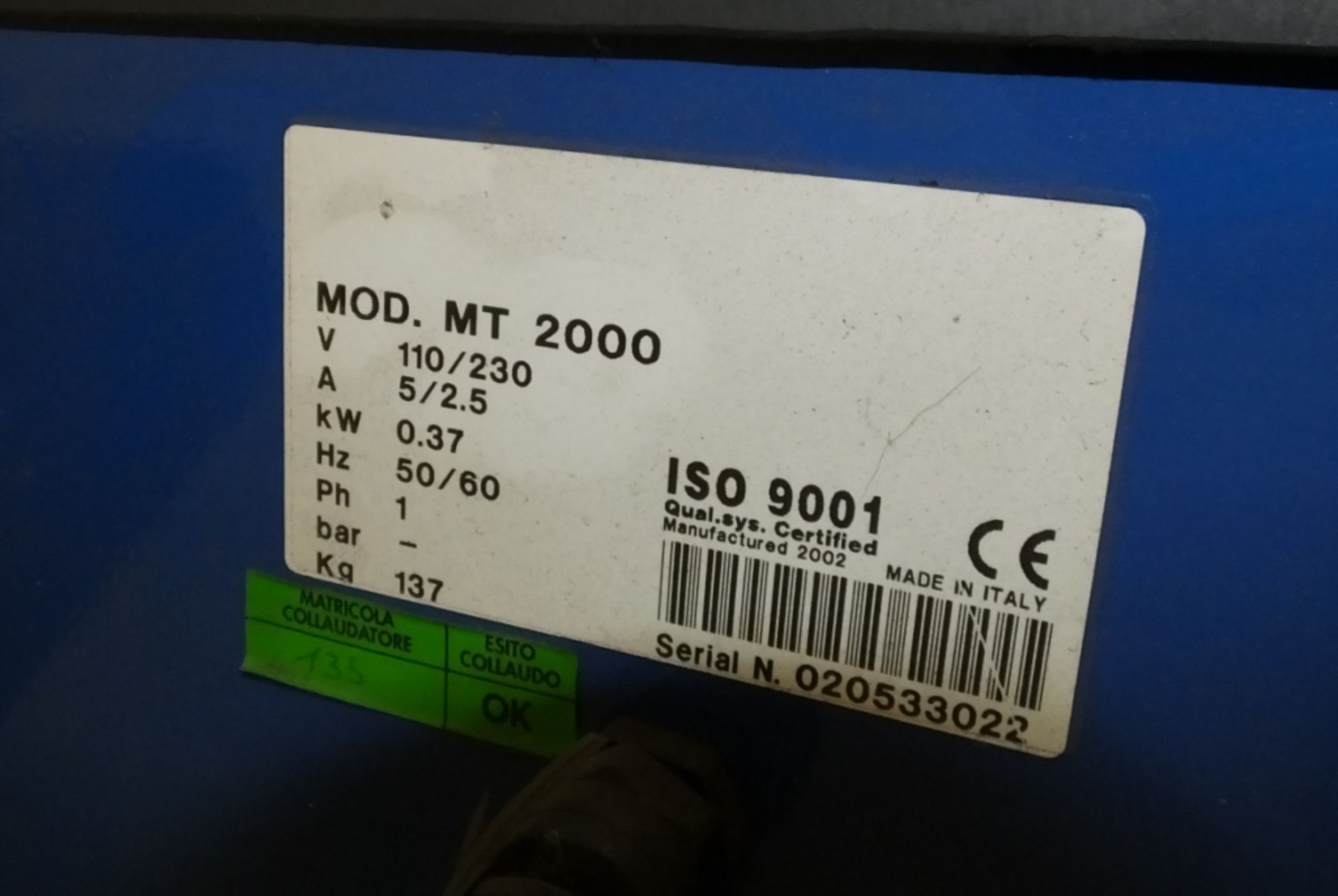 MT 2000 Wheel Balance Machine - Image 6 of 6