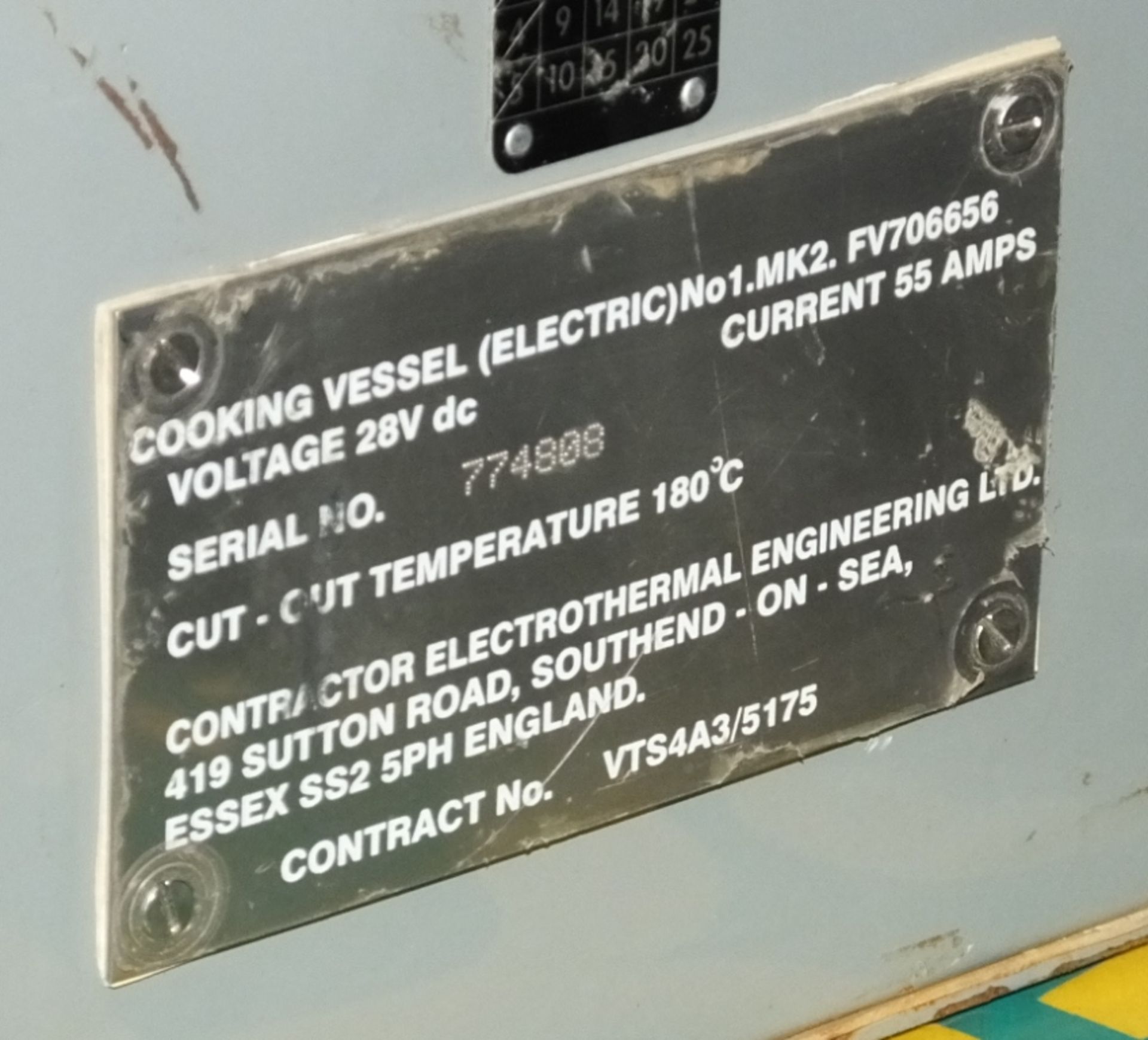 Cooking / Boiling Vessel 28V DC MK2 FV70656 with cable - Image 2 of 2