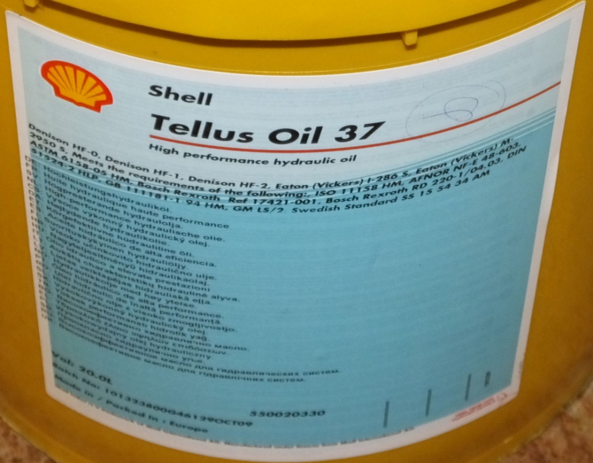 6x Oils 20ltr Containers - Ingersoll Rand Ultra Coolant, Shell Tellus Oil 37, 2x Shell Cor - Bild 3 aus 7