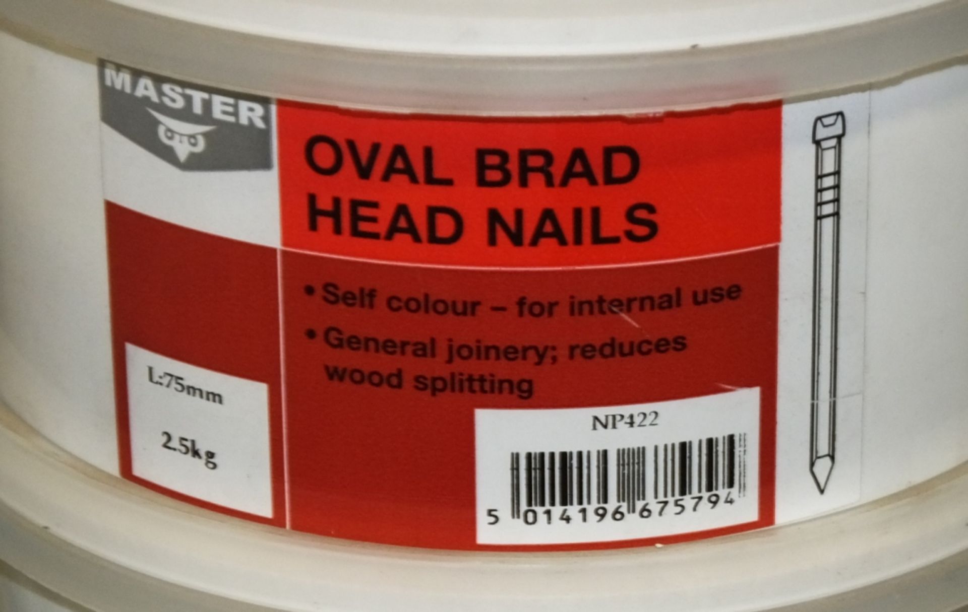 2x 2.5kg Oval Brad Head Nails - Image 2 of 2